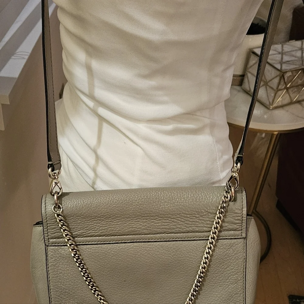 Kate Spade Sadie Envelope Crossbody Leather Purse U6687 Thunder Cloud Brown